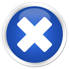 Obraz premium Cancel icon blue glossy round button