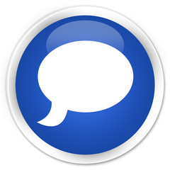 Chat icon blue glossy round button