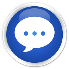 Conversation icon blue glossy round button