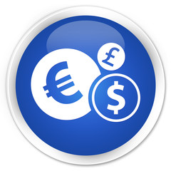 Finances icon blue glossy round button