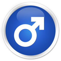 Male sign icon blue glossy round button
