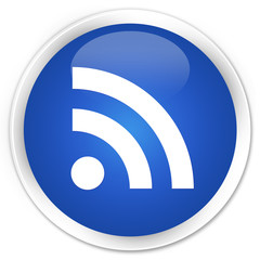 RSS icon blue glossy round button