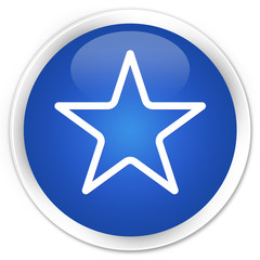 Star icon blue glossy round button