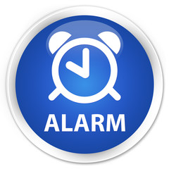Alarm blue glossy round button