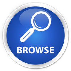 Browse blue glossy round button