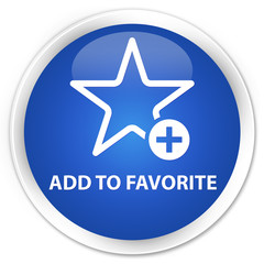 Add to favorite blue glossy round button