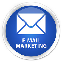 E-mail marketing blue glossy round button