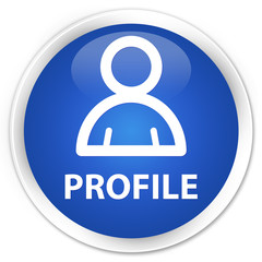 Profile (member icon) blue glossy round button