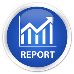 Report (statistics icon) blue glossy round button