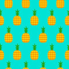 Pineapple flat seamless pattern