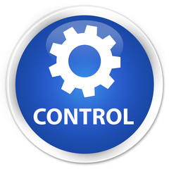 Control (settings icon) blue glossy round button