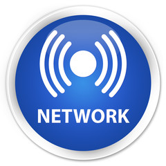 Network (signal icon) blue glossy round button
