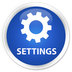 Settings blue glossy round button