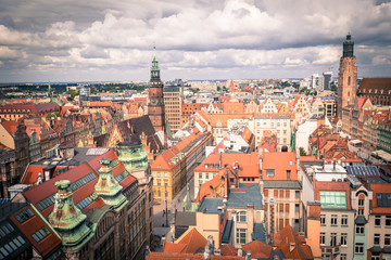 Naklejka na ściany i meble Wroclaw / Panorama miasta