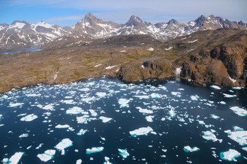 View of Greenland island  from above   © robnaw