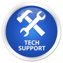 Tech support (tools icon) blue glossy round button