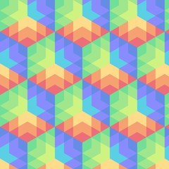 Abstract pastel red, blue, green hexagon background pattern