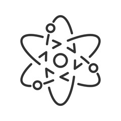Line icon of atom model
