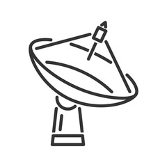 Radar telescope icon. Line style