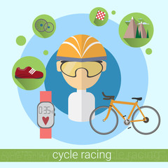 Cycle Racing Man Sportsman Icon
