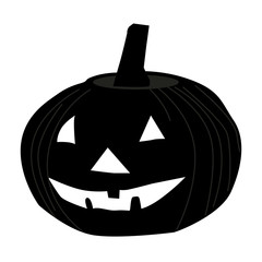 icon isolated black pumpkinon a white background. Halloween vector illustration