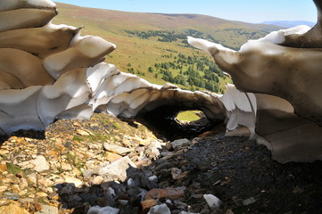 Altay mountains with glacier  snow melt, Siberia, Russia