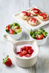 Strawberry smoothie summer dessert