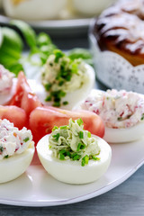 Stuffed eggs for breakfast