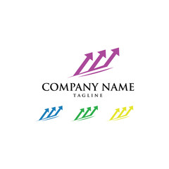 Finance Bussines Arrow Statistic Icon Vector Logo
