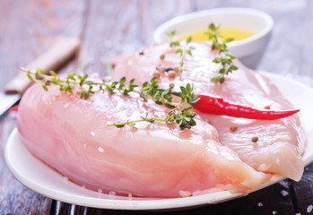 raw chicken fillet