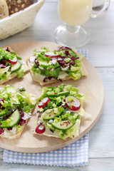 Sandwiches with salad