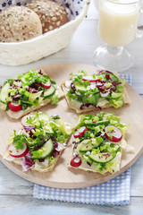 Sandwiches with salad