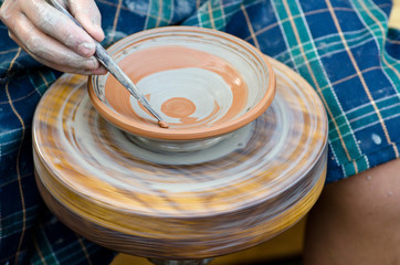pattern on clay saucer