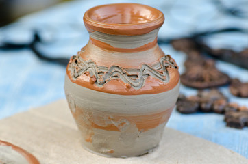 unfinished clay handmade jar