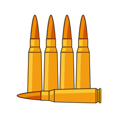 Bullets vector icon.Flat style. Cartoon style. Military symbol for web and mobile.
