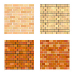 Set brick different color on white background