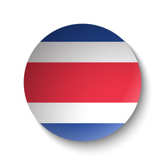 White paper circle with flag of Costa Rica. Abstract illustration