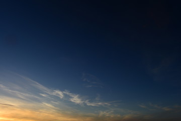 Clear sky at sunset boundless blue