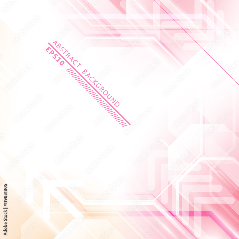 Poster abstract technology hexagons and arrows with geometric backgroun