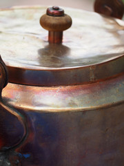 Ancient copper teapot (detail)