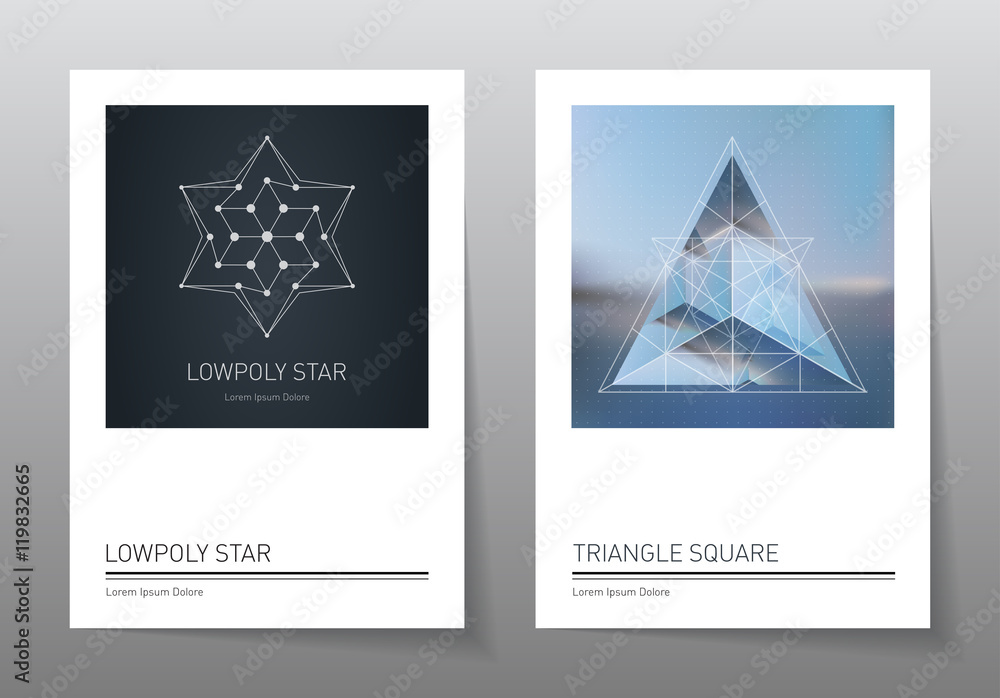 Poster abstract geometry backgrounds set. a4 format, vector templates.