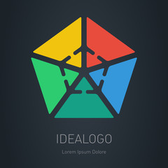 Logo with arrows. Vector logotype, design element or icon.