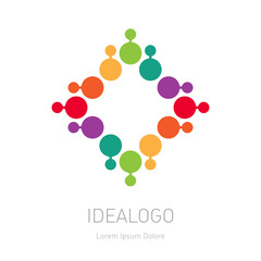 Vector logo, design element or icon. Abstract multicolor Logotyp