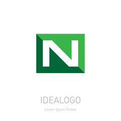 Logo with letter N. Logotype, Vector design element or icon.