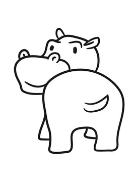 funny comic dick happy cartoon sweet little cute baby hippopotamus child