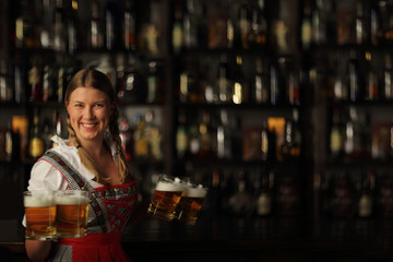 Fototapeta premium Oktoberfest woman with beer