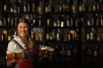 Oktoberfest woman with beer