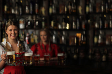 Oktoberfest woman with beer