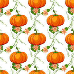 Halloween seamless pattern. Background with pumpkin.