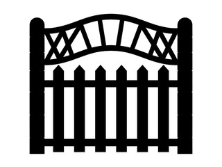 Black outline of a fence
